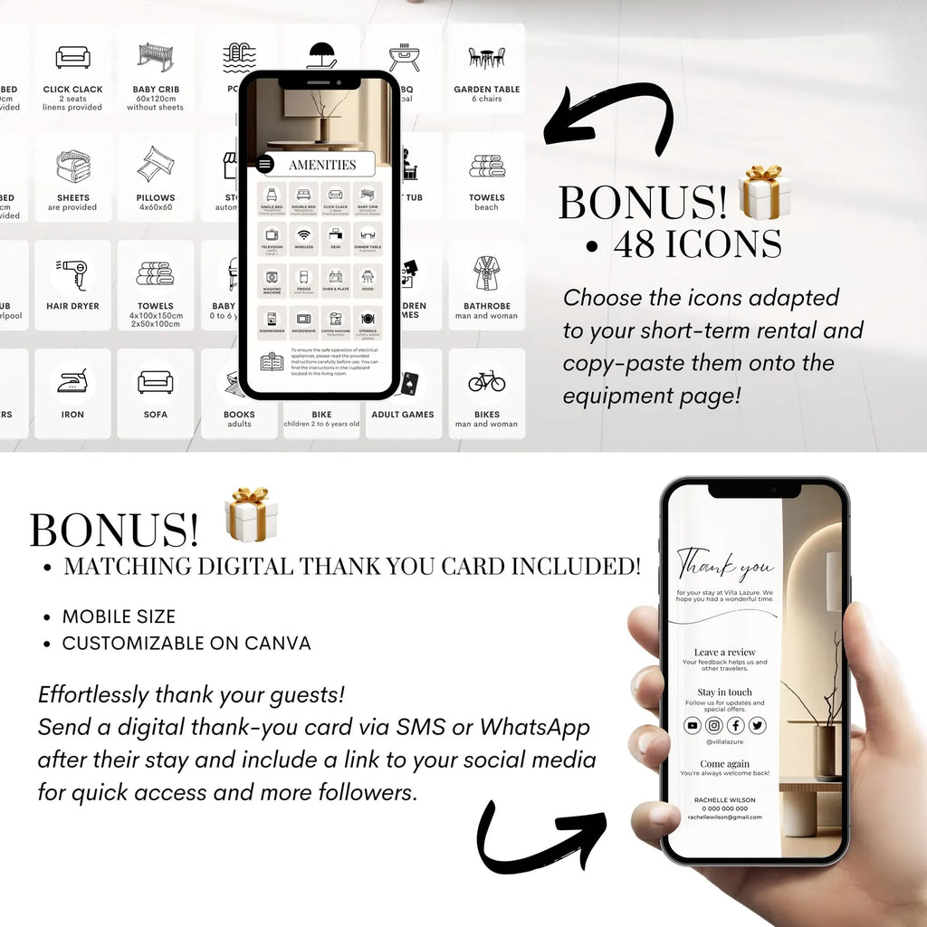 Interactive Airbnb Digital Welcome Book Editable Guest Book Template Canva Guidebook for Short Term Rentals Mobile Customizable Host Guide