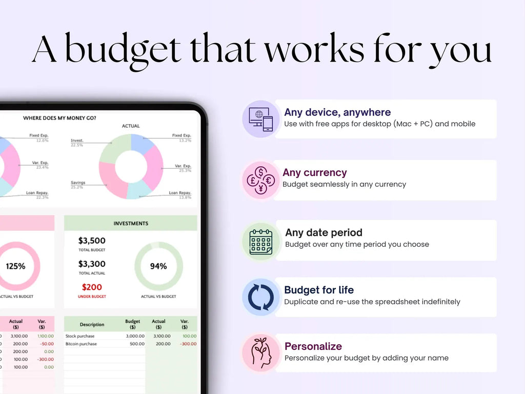 Excel Budget Spreadsheet Monthly Paycheck Budget Google Sheets Biweekly Budget Planner Weekly Salary Template Digital Easy Personal Budget