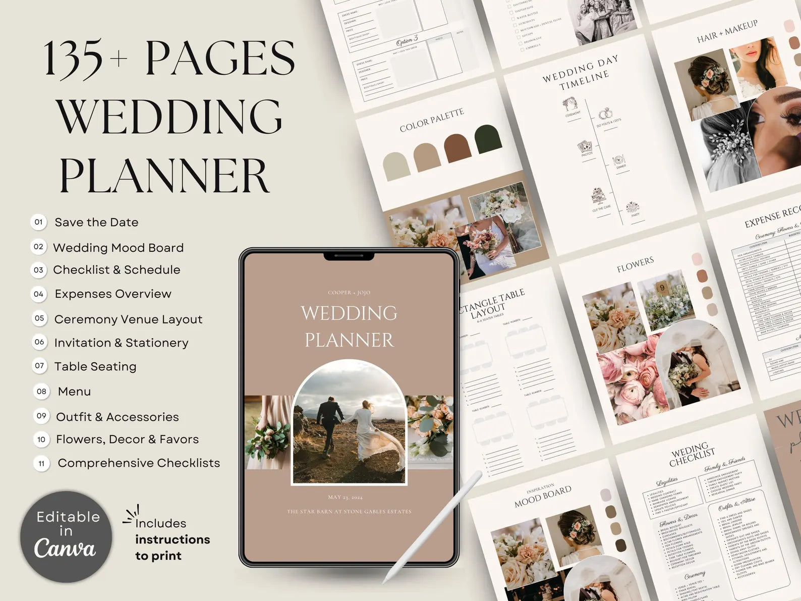 Wedding Planner Template Wedding Tracking Spreadsheet Wedding Gift for Bride Wedding Checklist Wedding Timeline Guest List Wedding Itinerary