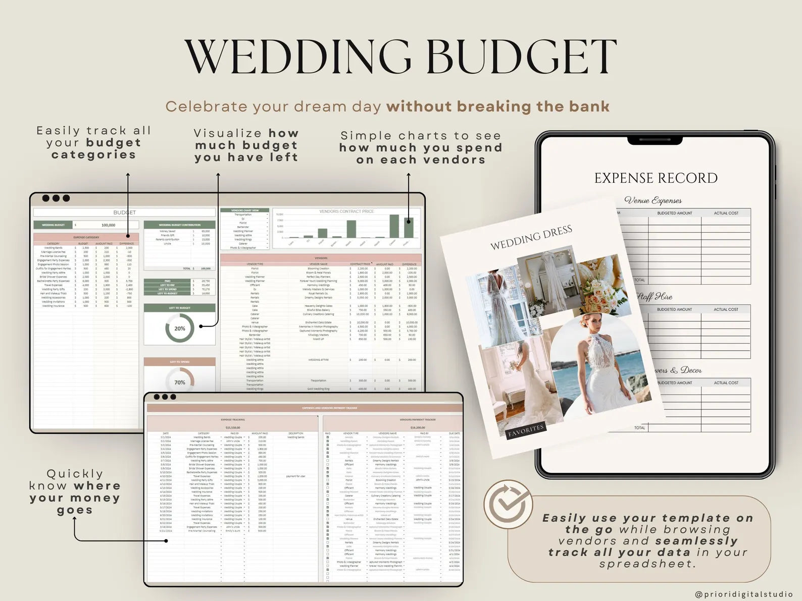 Wedding Planner Template Wedding Tracking Spreadsheet Wedding Gift for Bride Wedding Checklist Wedding Timeline Guest List Wedding Itinerary