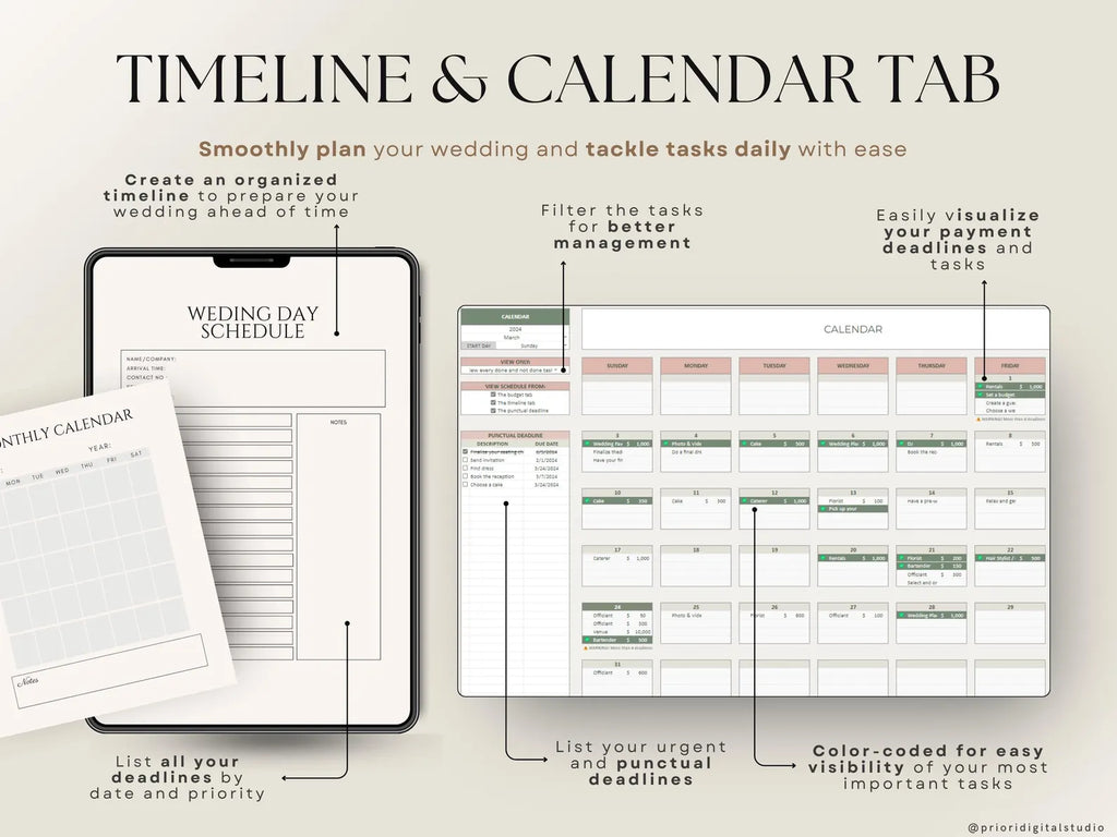 Wedding Planner Template Wedding Tracking Spreadsheet Wedding Gift for Bride Wedding Checklist Wedding Timeline Guest List Wedding Itinerary