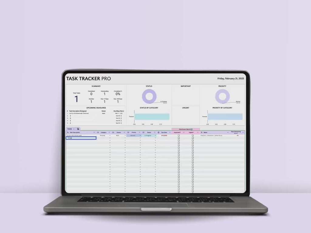 Task Tracker Excel Spreadsheet Task Priority Tracker Google Sheets To Do List Eisenhower Matrix Kanban Board Team Task Manager Calendar