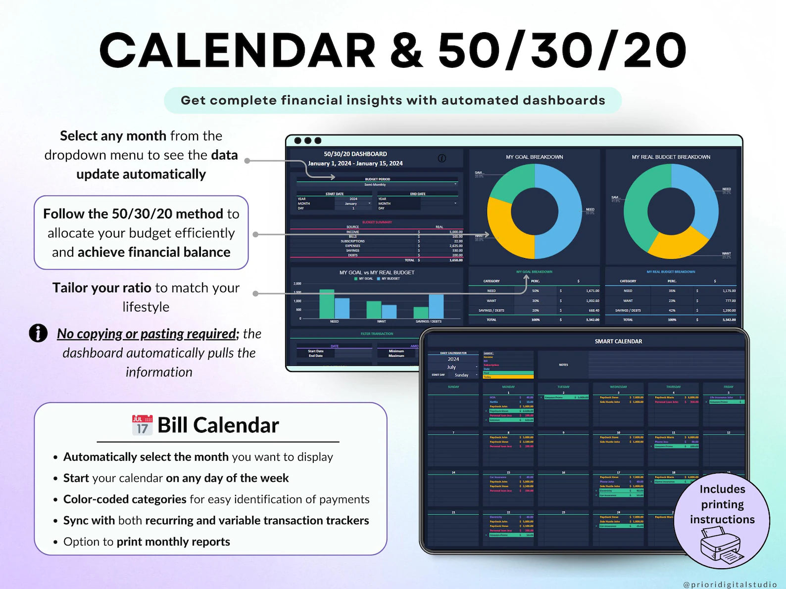 Paycheck Budget Spreadsheet Weekly Budget Bi-Weekly Budget Paycheck Budget Excel Monthly Budget Google Sheets Dark Mode Personal Finance